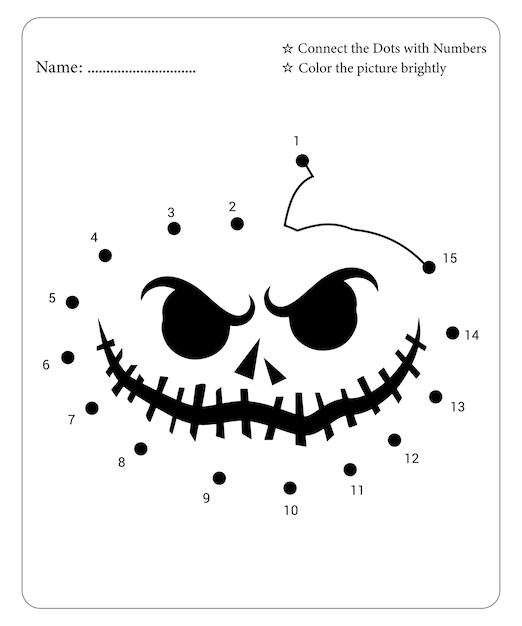 Halloween dot marker malvorlagen für kinder premium-vektor