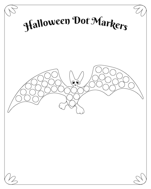 Halloween dot marker malvorlagen für kinder premium-vektor