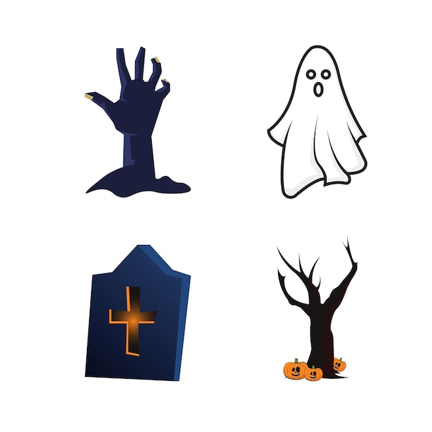 Vektor halloween-etikettenstempel für halloween-dekorationen