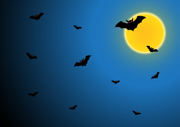 Vektor halloween fledermaus fliegen hintergrund