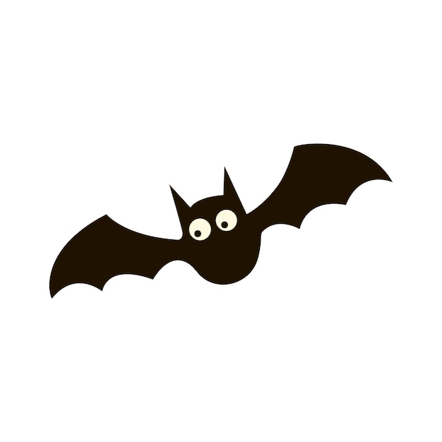 Halloween-Fledermaus fliegt. Vektor-Symbol. Vampir-Logo. Gruseliges Zeichen.