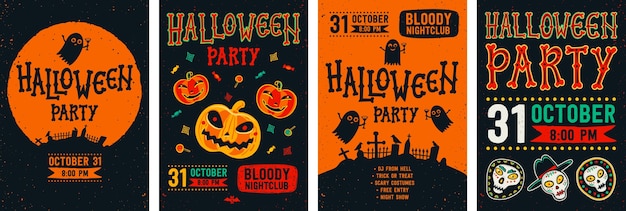 Halloween flyer set.