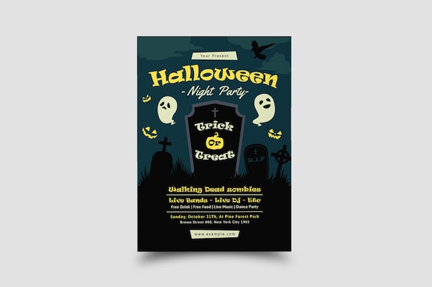 Vektor halloween-flyer-vorlage