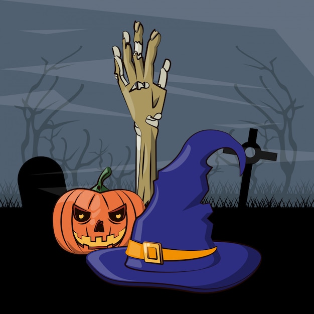 Vektor halloween furchtsame karikaturen