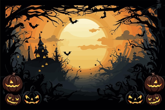 Vektor halloween grüßt cartoon-vektorillustration