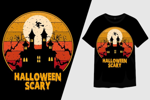 Halloween gruselig retro vintage t-shirt design