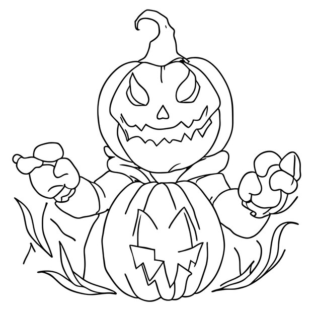 Vektor halloween gruseligster tag des jahres handgezeichnetes cartoon-aufkleber-symbol-konzept isolierte illustration