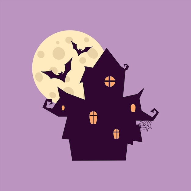 Halloween-haus-vektor-illustration