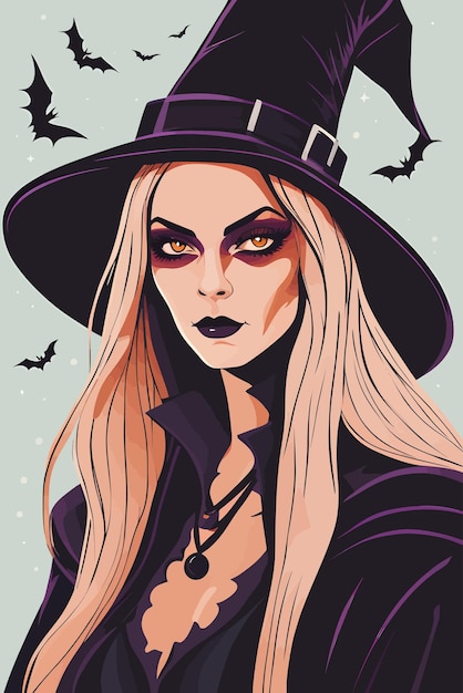 Halloween-Hexe, Vektorgrafik