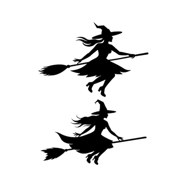 Halloween Hexen Silhouette Illustration für die Dekoration