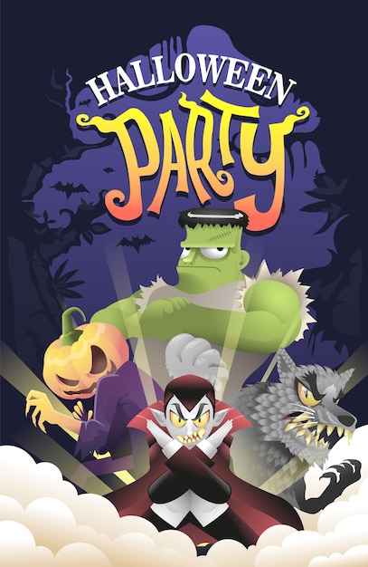 Halloween-hintergrund, halloween-party-vektorillustration