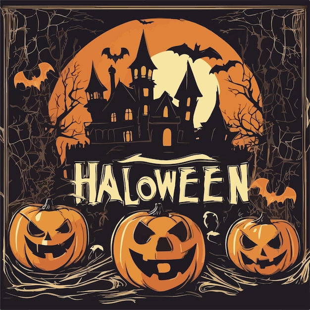 Vektor halloween-hintergrund im flachen design