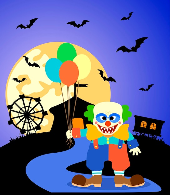 Halloween-hintergrund mit clown