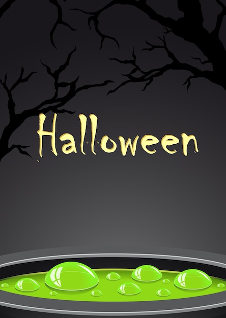 Halloween-hintergrund mit grünem trank und platz für text