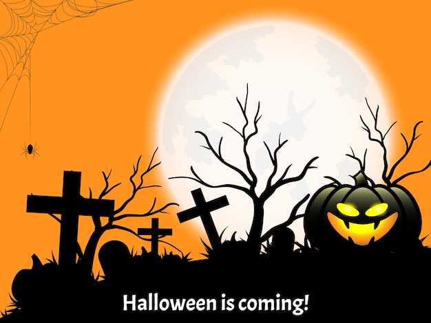 Halloween-Hintergrund mit Halloween kommt Text