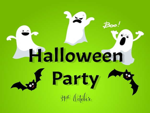 Halloween-hintergrund mit halloween-partytext.