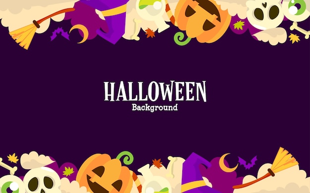 Vektor halloween-hintergrund mit kopienraumtext