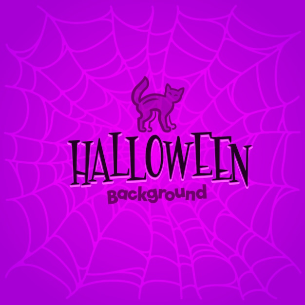 Vektor halloween-hintergrund mit ñat und spinnennetzen.