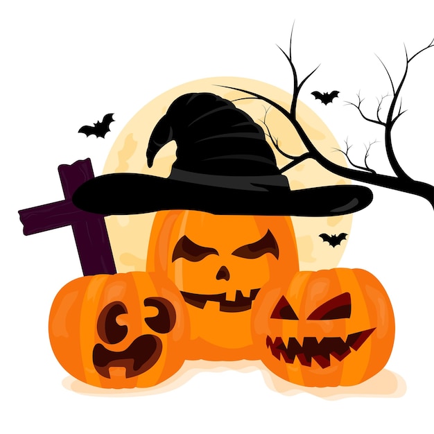 Halloween-hintergrunddesign mit kürbis