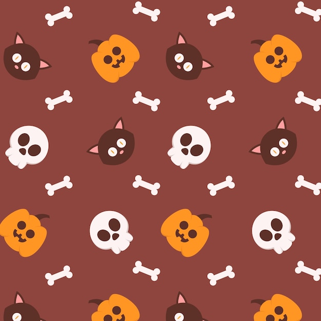 Halloween-hintergrundmuster im flachen design