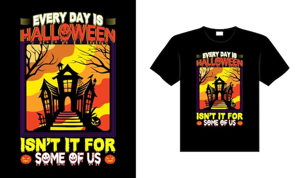 Halloween-horror-vintage-t-shirt-design, beängstigende druckvorlage, vektorgrafik-typografie-design