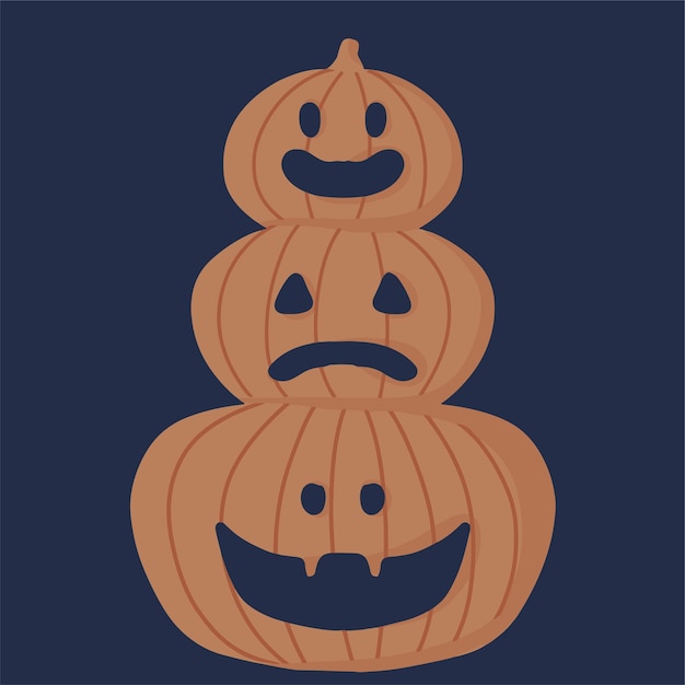 Halloween-Illustration von gruseligen Kürbissen des Baums