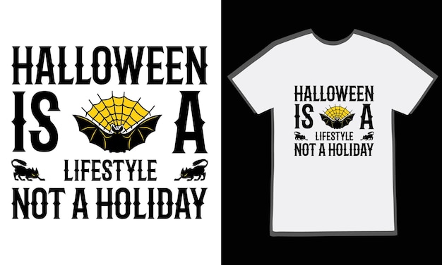 Halloween ist ein lebensstil, kein feiertags-t-shirt-design. halloween zitiert t-shirt-design.