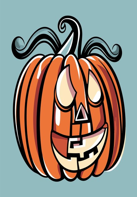 Halloween Jack o Lantern 2D Clipart Vektor-Design