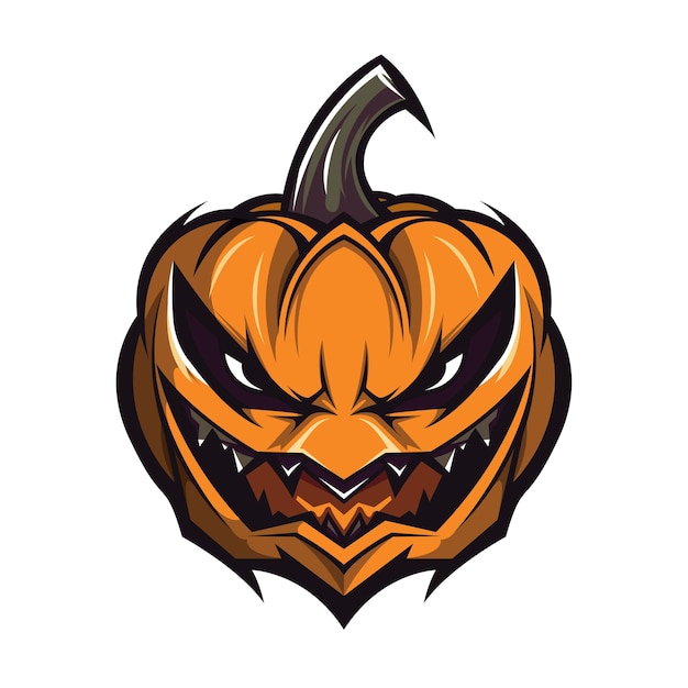 Vektor halloween-jack-o-laterne-illustrationsvektor halloween-vektorkürbis mit gruseligem gesichtsausdruck