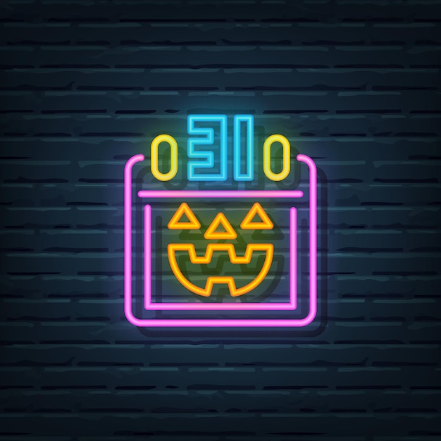 Vektor halloween kalender leuchtreklame vektorelemente