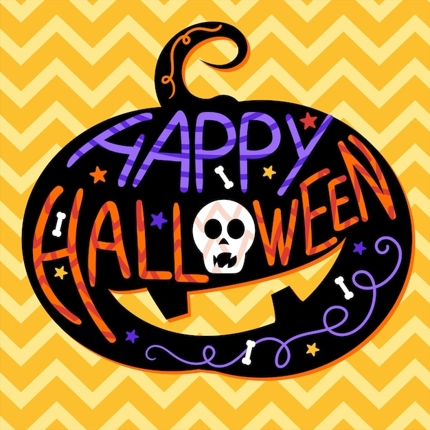 Halloween-karte für party und verkauf mit kürbis