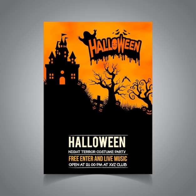 Halloween-karte invitation.halloween-karte plakat.halloween-kartenillustration.