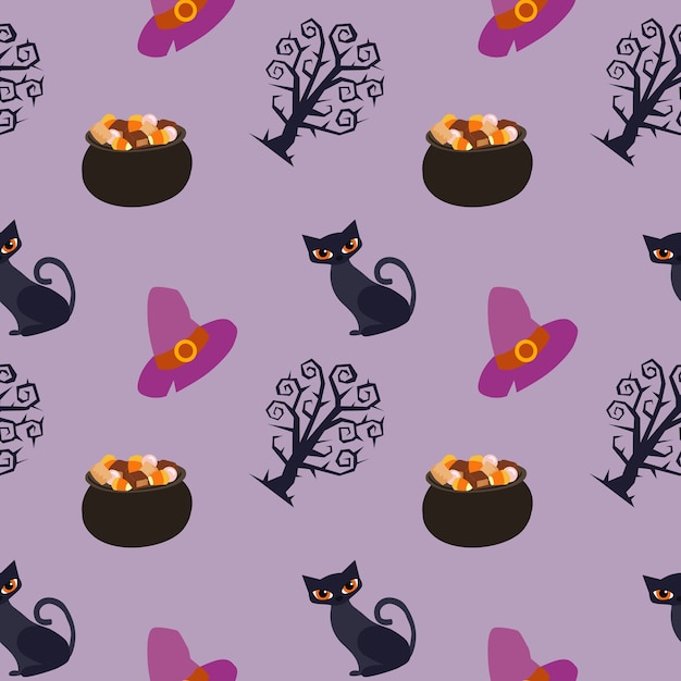 Halloween Katze Muster Hintergrund