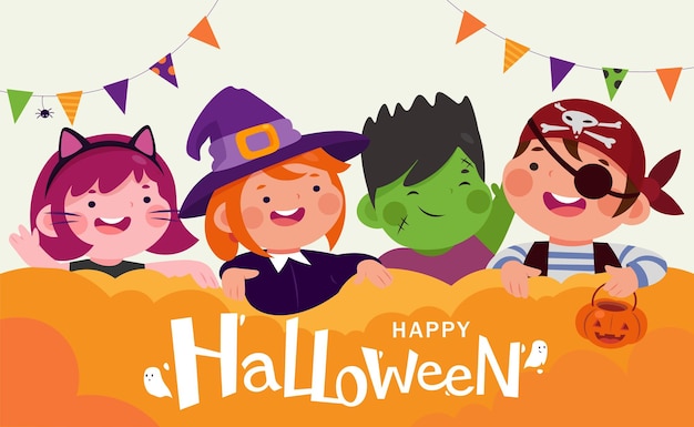 Halloween-Kinder in Kostümparty