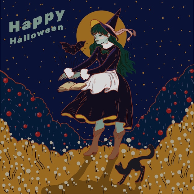 Halloween kleine Hexe