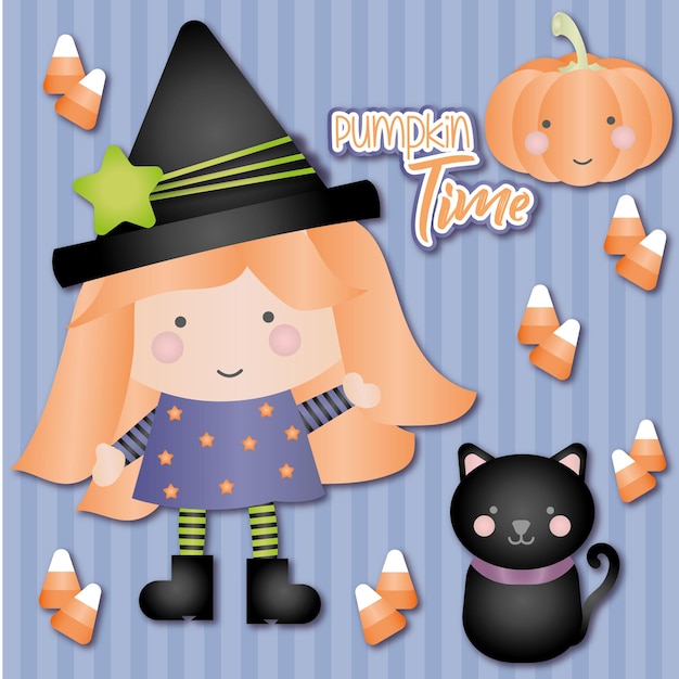 Halloween kleine hexe