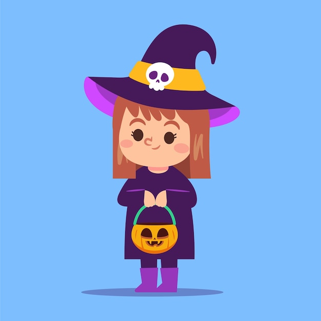 Halloween-Kostüm 1 kostenloser Vektor süße Illustration Ikonen Utensilien Haus Zuhause
