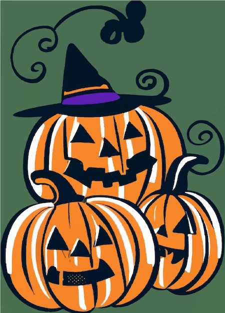 Halloween-Kürbis 2D-Vektor-Clipart