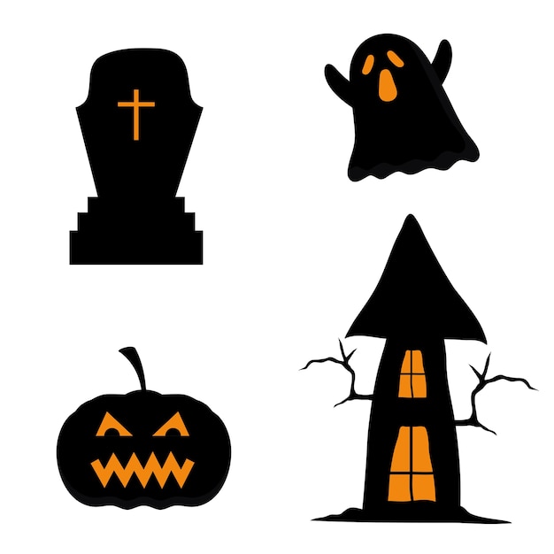 Halloween kürbis haus grab und geist design, halloween-thema.