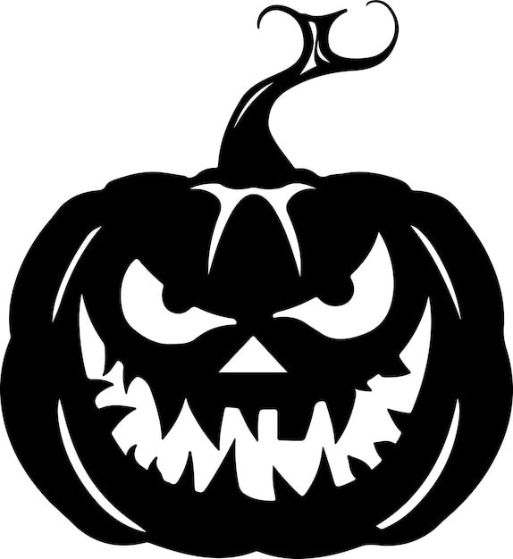 Halloween-Kürbis-Silhouette Vektorillustration Weißer Hintergrund