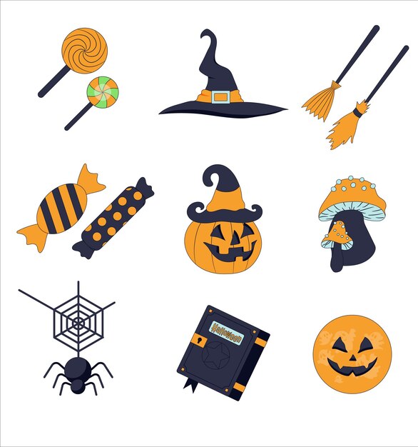 Halloween-Menü-Vorlage dunkle flache Silhouette Todesszene