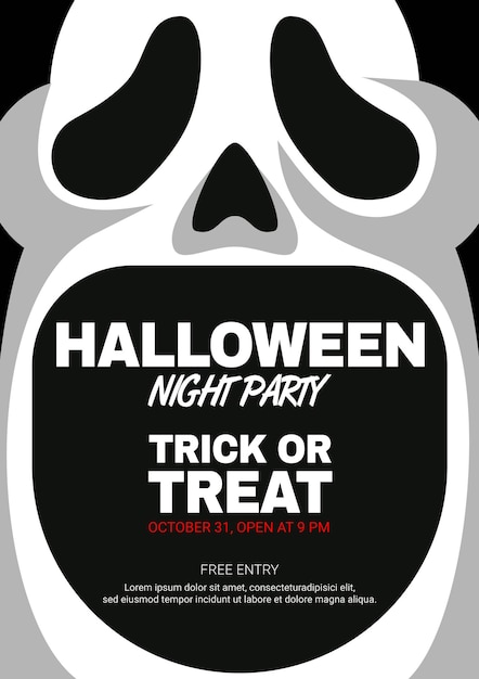 Halloween-nacht-party-süßes oder saures-poster