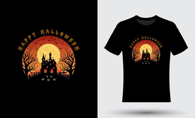 Halloween-nacht-t-shirt oder kürbismond-hintergrunddesign 29