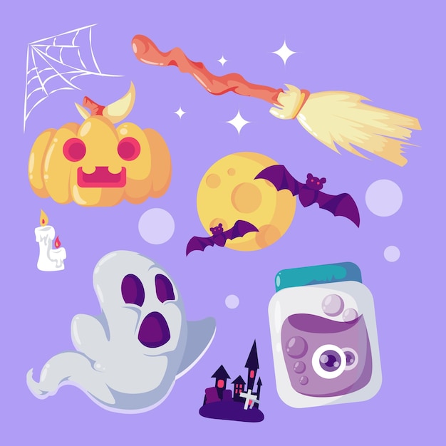 Halloween-nettes element-flache vektor-illustration