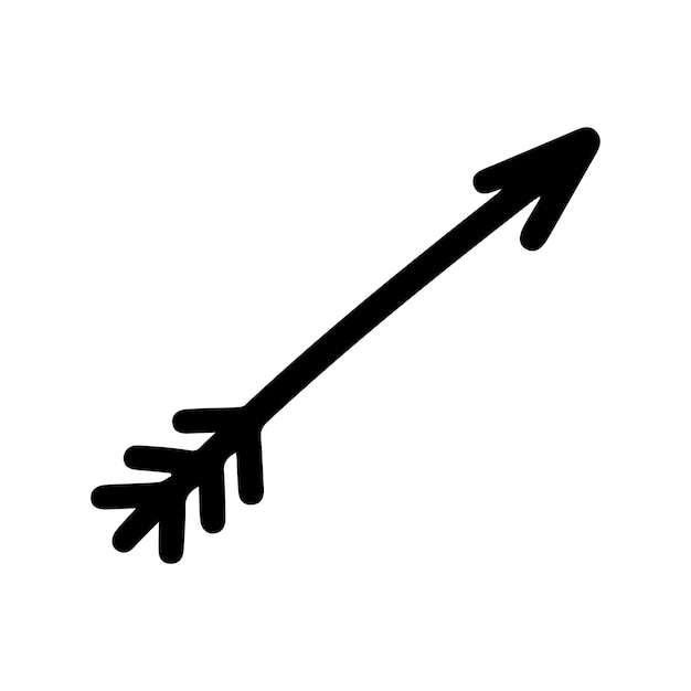 Halloween niedlich Doodle Liebe Pfeile für Schleife Handgezeichnete Vektor-Illustration Süßes Element für Grußkarten, Poster, Aufkleber und saisonales Valentinstag-Design isoliert auf weißem Hintergrund