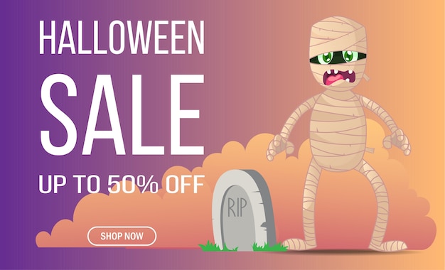 Vektor halloween online-shopping-verkauf-banner