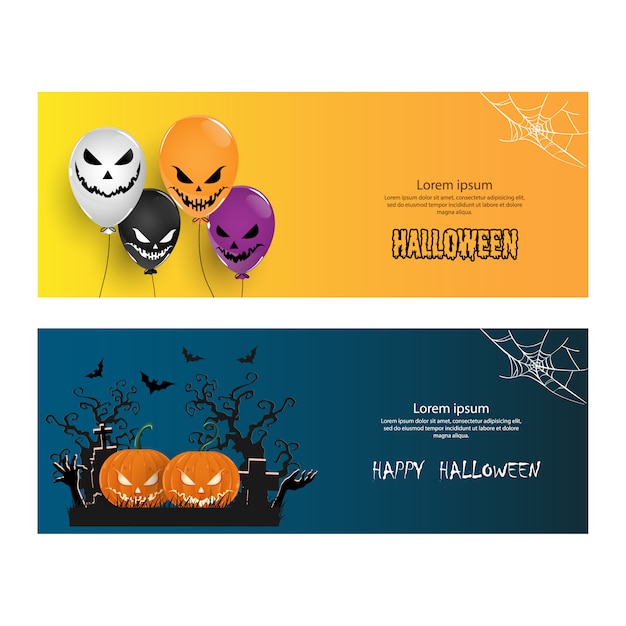 Vektor halloween party banner oder grußkarten