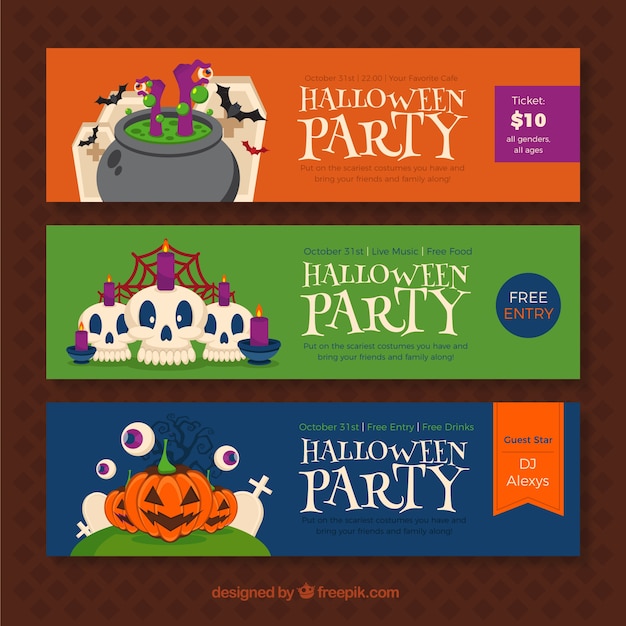 Vektor halloween-party-banner-vorlage