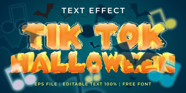 Halloween-party bearbeitbarer textstil-effekt in 3d, geeignet für halloween-banner-event-thema