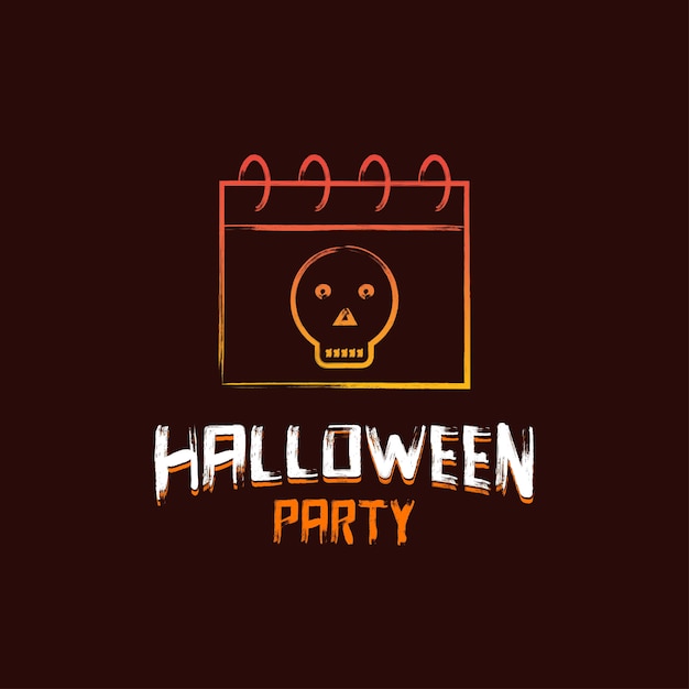 Halloween-party-design mit dunkelbraunen hintergrund vektor